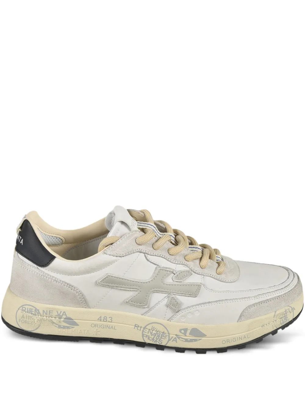 Premiata stamp-print leather sneakers White