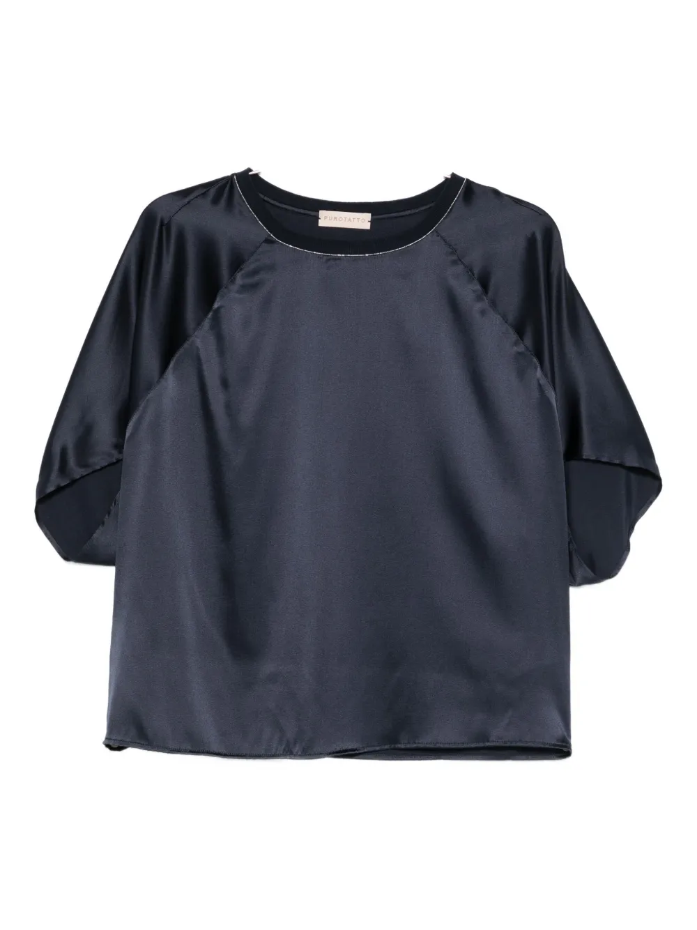 Purotatto Round-neck Chain-detail T-shirt In Blue