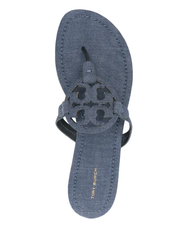 Tory Burch Miller double-T Sandals Blue FARFETCH IN