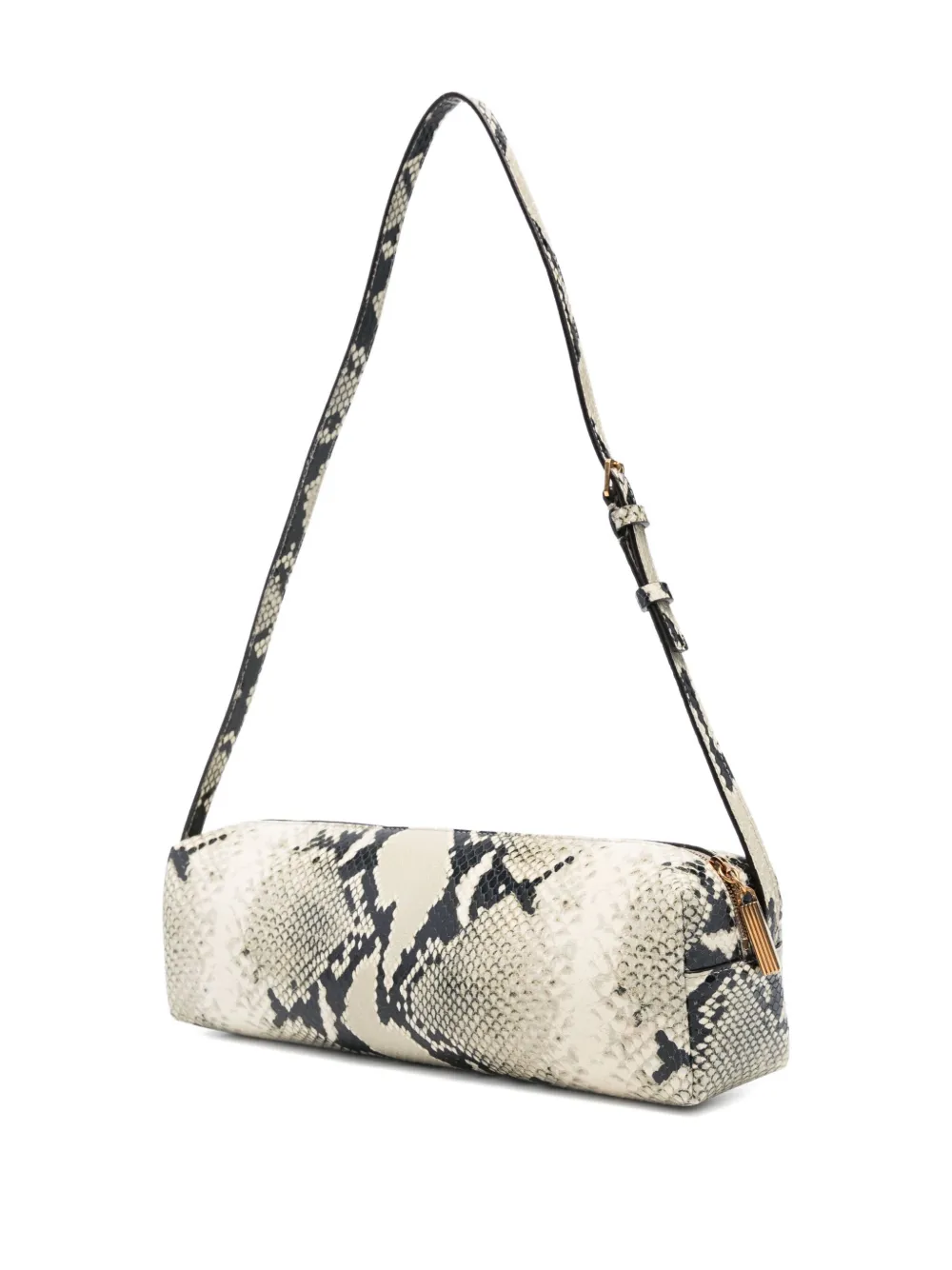KHAITE snakeskin cylindrical shoulder bag Beige