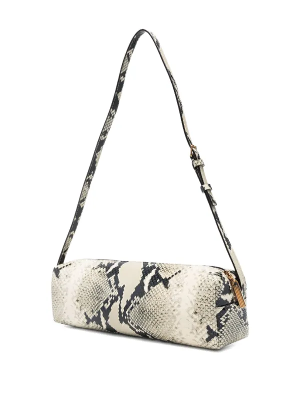 KHAITE Kye python-embossed Leather Shoulder Bag | Neutrals | FARFETCH