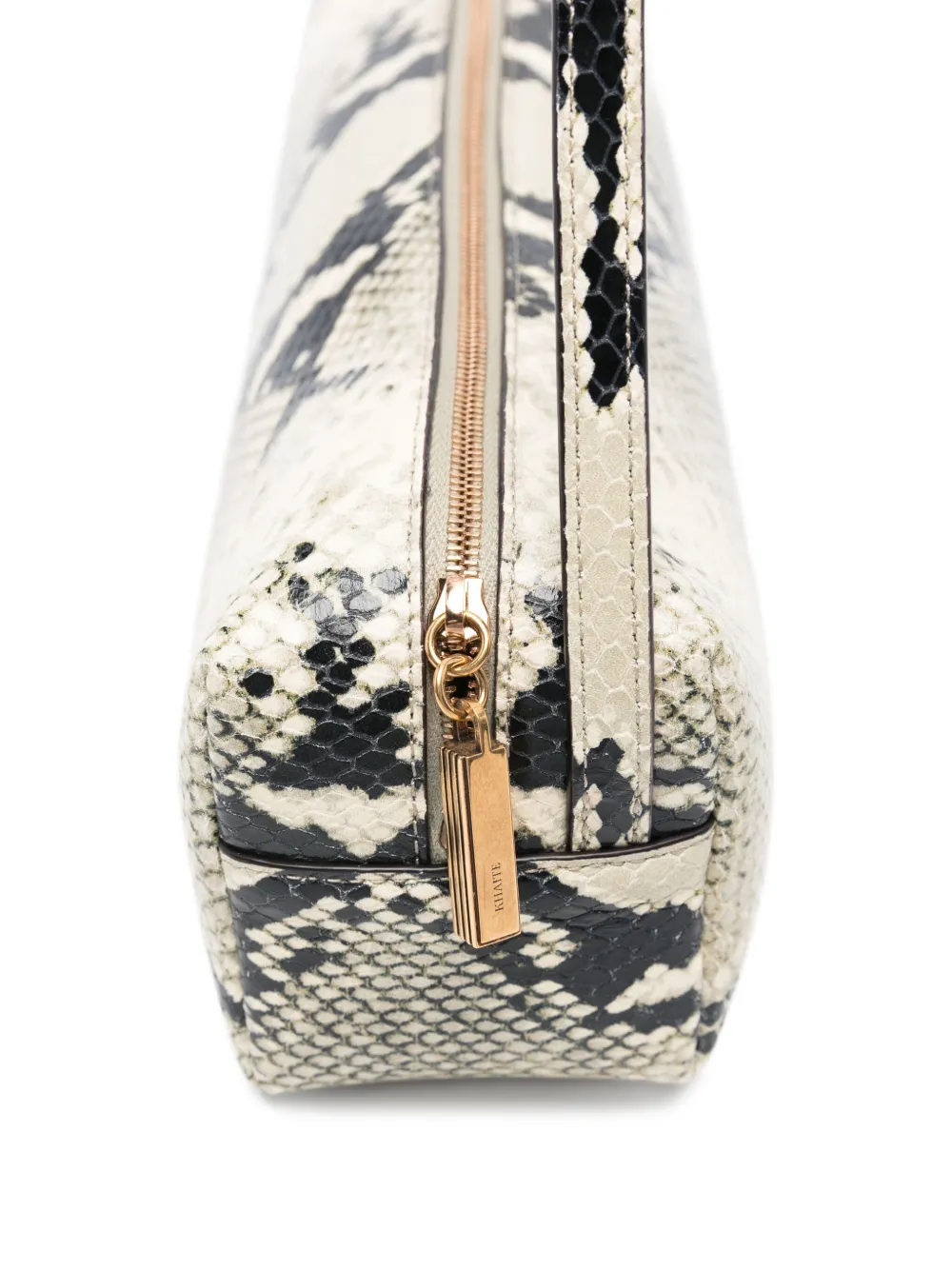 KHAITE snakeskin cylindrical shoulder bag Beige