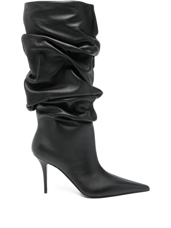 Amina Muaddi Anok Heeled Ankle Boots in Black