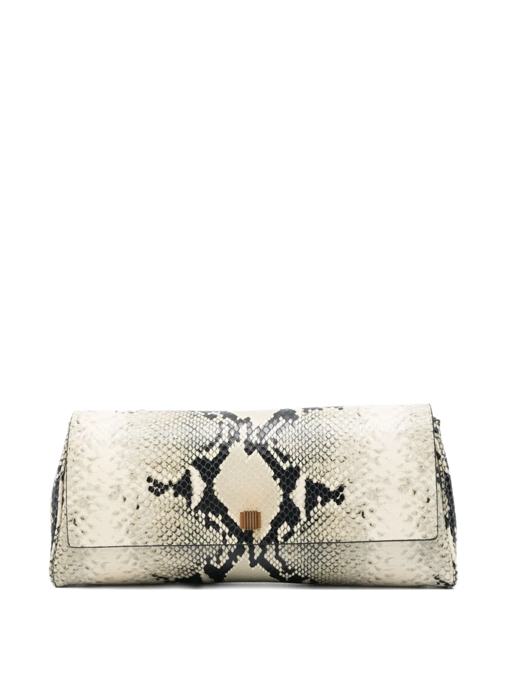 Khaite Snakeskin Flap Clutch In Neutral