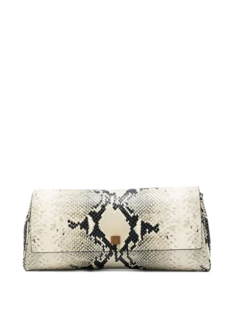 KHAITE snakeskin flap clutch
