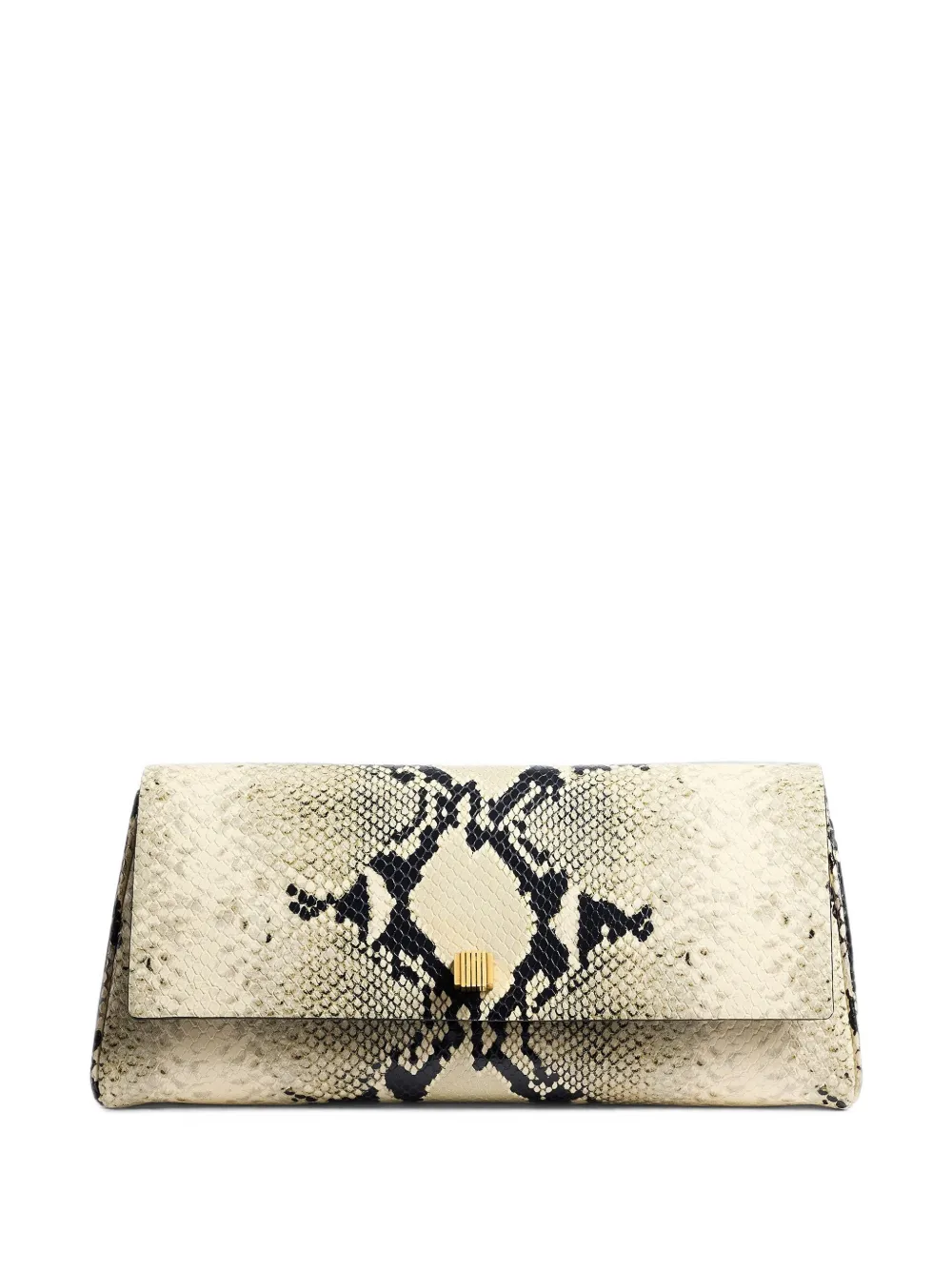 KHAITE snakeskin flap clutch - Neutrals