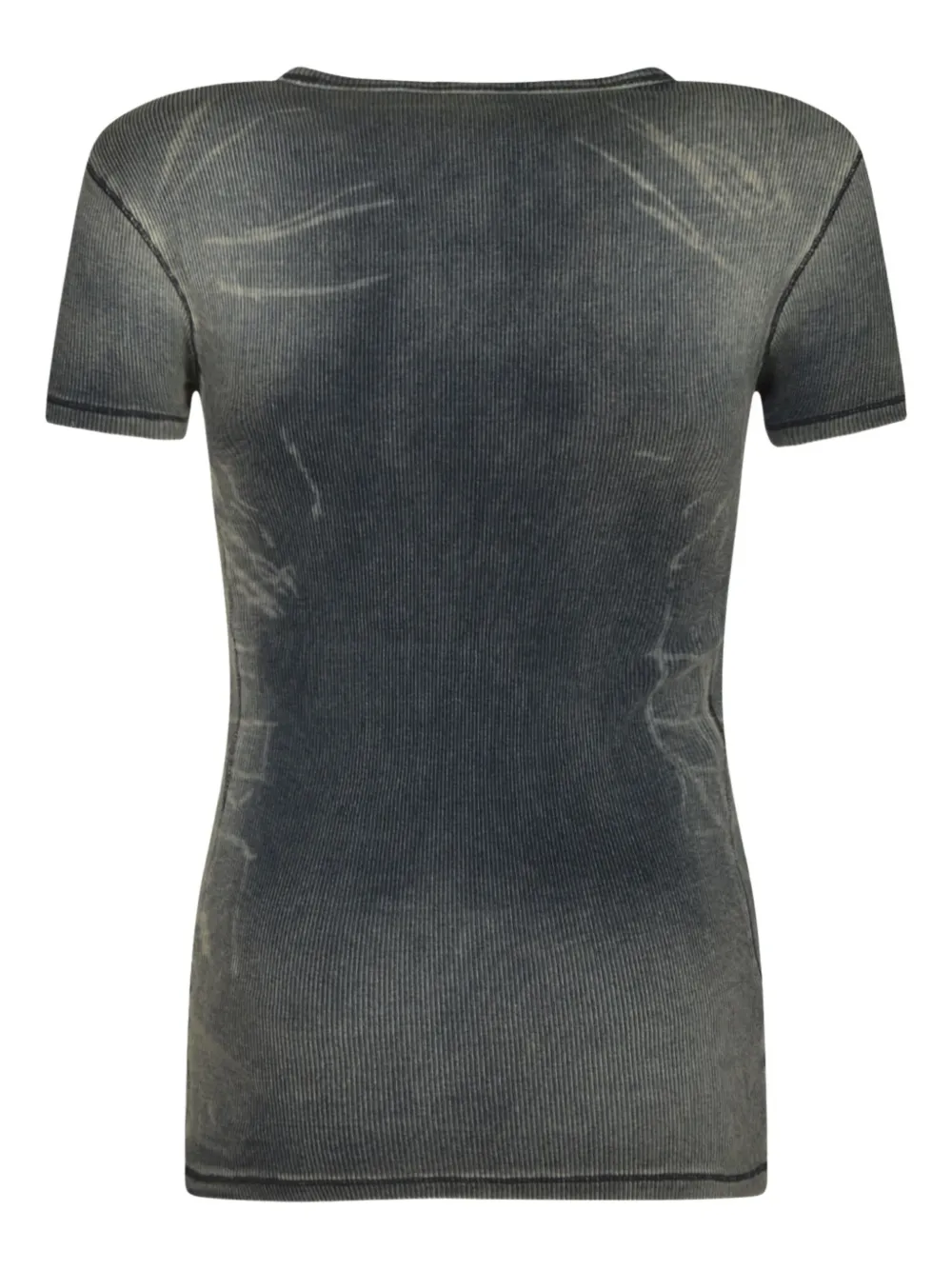 Diesel Geribbelde top met acid-wassing Zwart