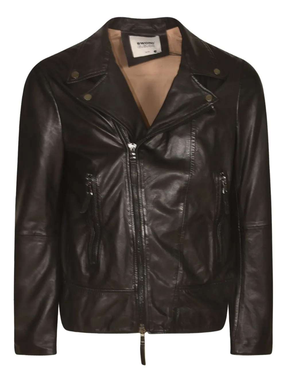 Sword Leren bikerjack Bruin
