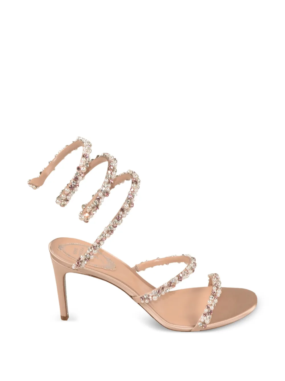 René Caovilla 105mm Pearl crystal-embellished sandals Neutrals