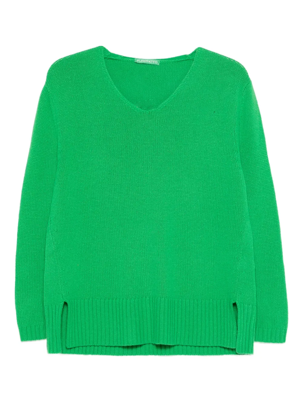 Purotatto V-neck sweater - Green