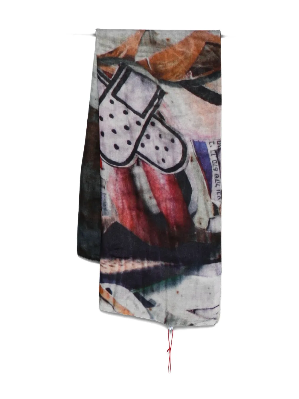 TALKING WALLS printed scarf - Toni neutri