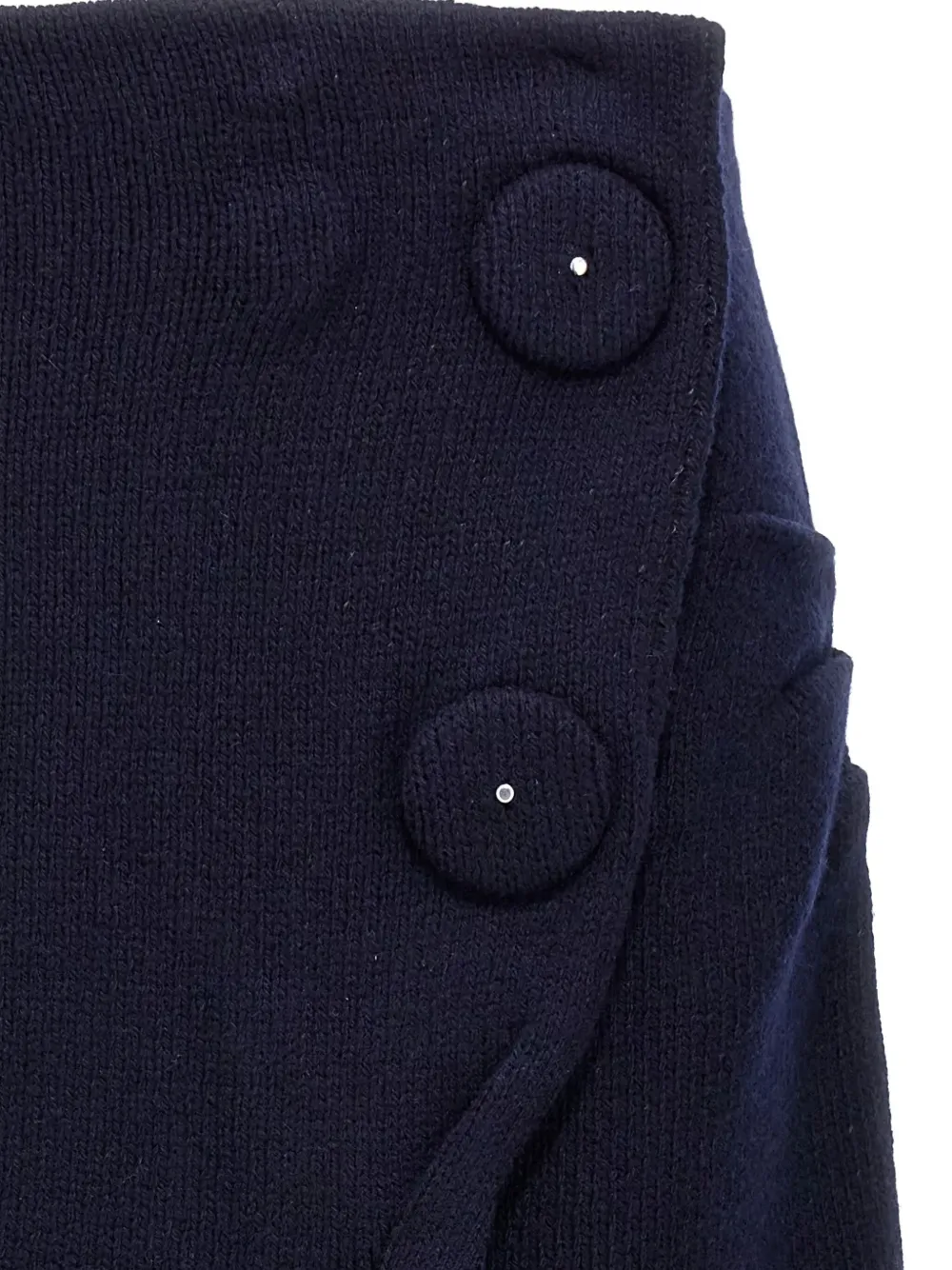 Prada Kasjmier midi-rok met knoopdetail Blauw