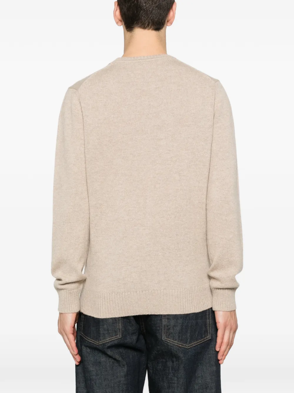 Kangra Geribbelde sweater Beige