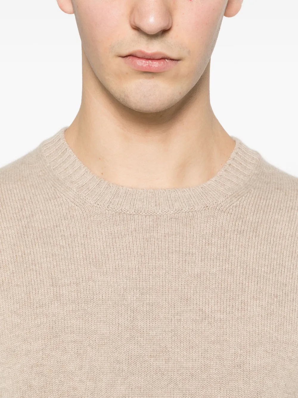 Kangra Geribbelde sweater Beige