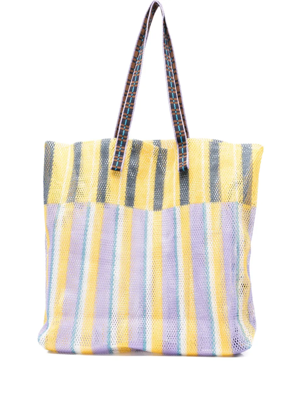 Kanpur striped mesh tote bag