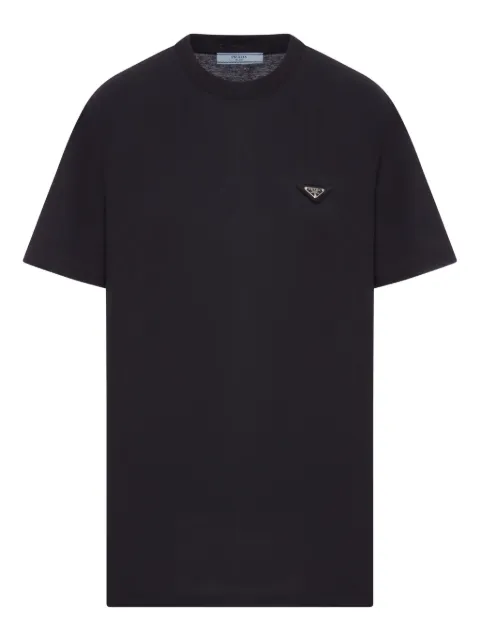 Prada enamel triangle-logo cotton T-shirt