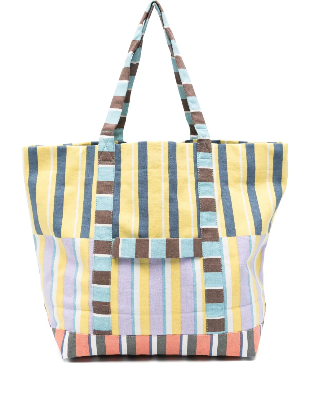 Épice medium striped panelled tote bag | Yellow | Image 1