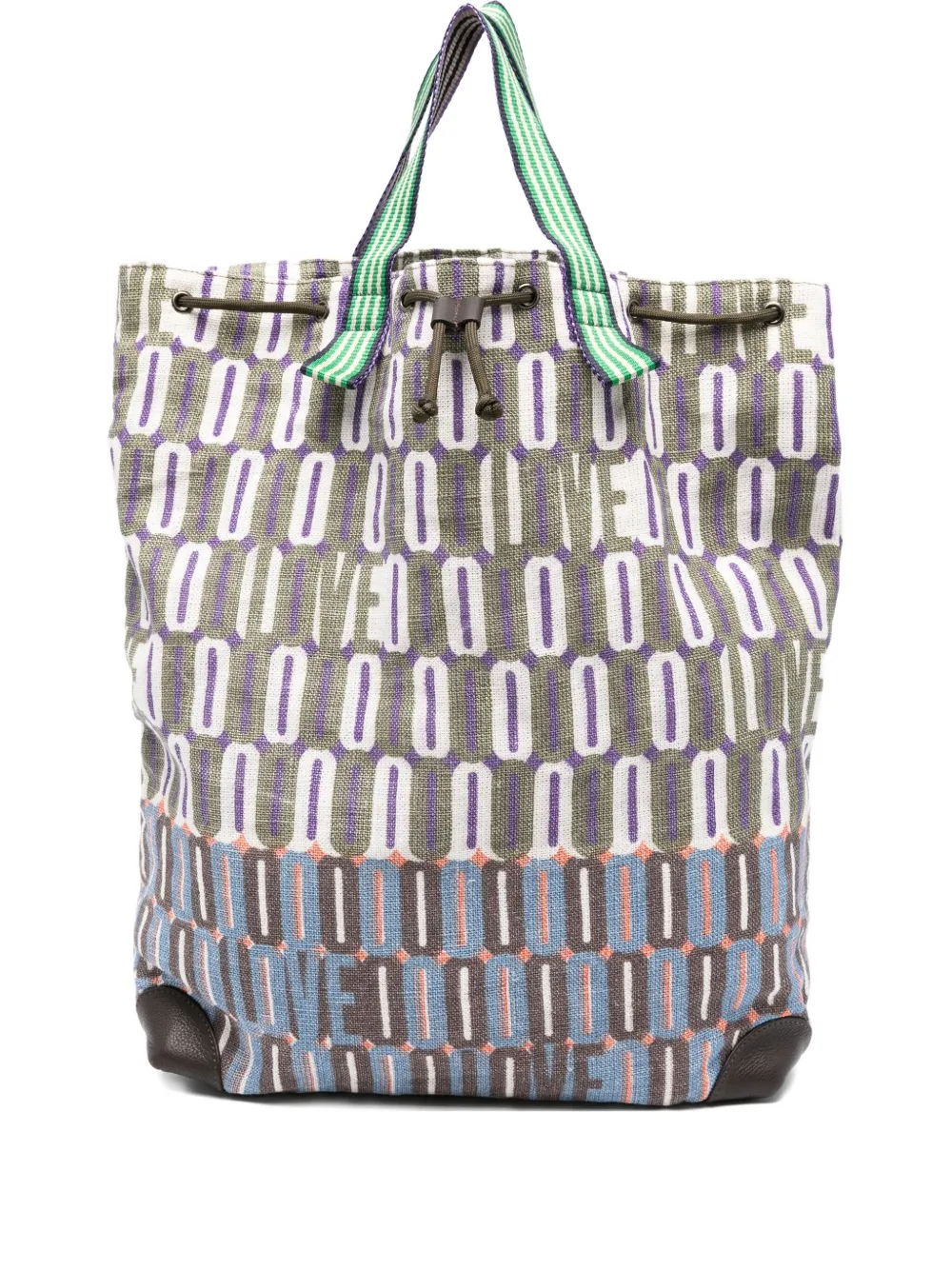Épice Chenna drawstring patterned backpack | Green | Image 1