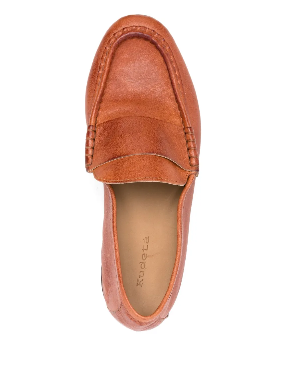 kudeta leather penny-slot loafers Brown