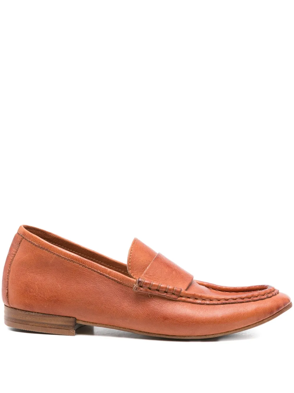 Kudeta leather penny-slot loafers Brown