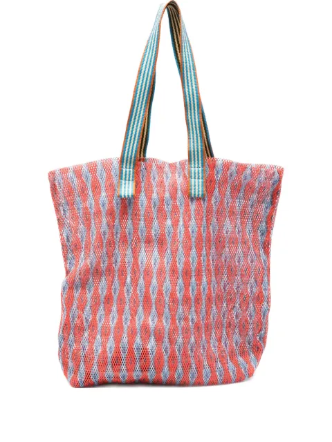 Épice striped-handle mesh tote bag