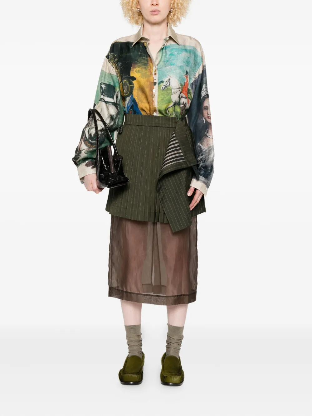 Moschino Zijden blouse met print - Groen