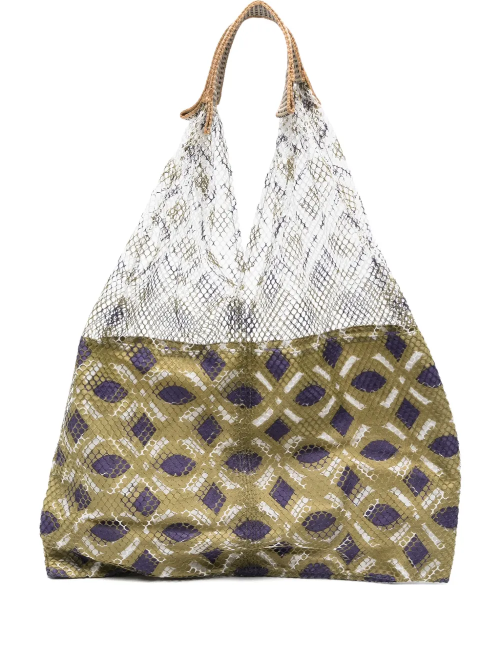 Épice mesh-panel geometric tote bag | Green | Image 1