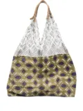 Épice mesh-panel geometric tote bag - Green