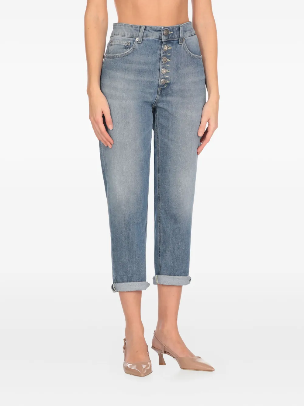 DONDUP Jeans met logopatch Blauw