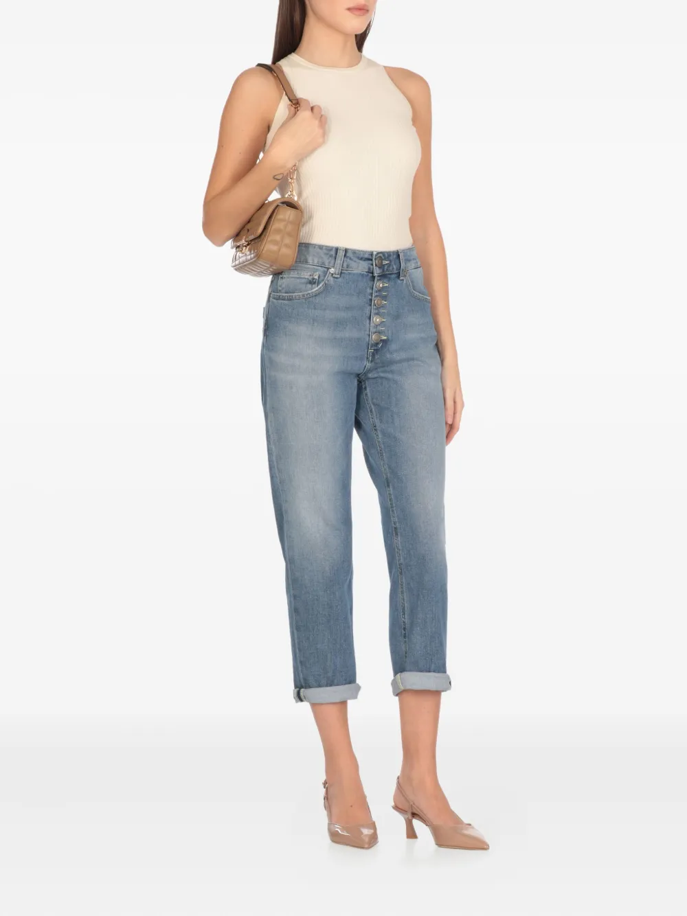 DONDUP Jeans met logopatch Blauw