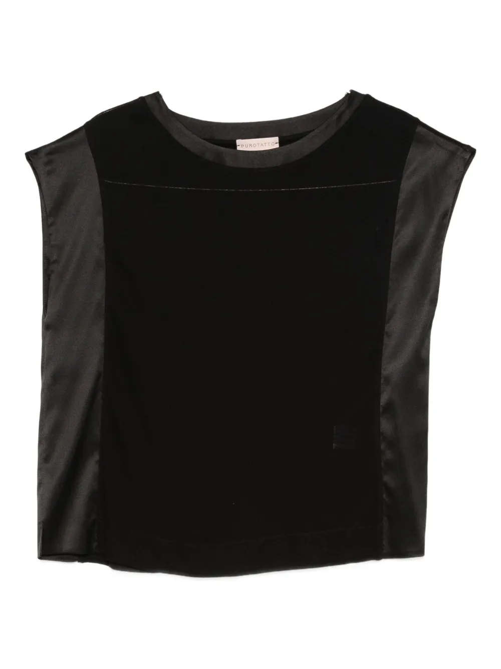 Purotatto Velvet Panel Top In Black