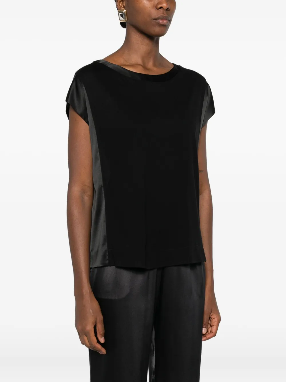 Purotatto Velvet Panel Top In Black