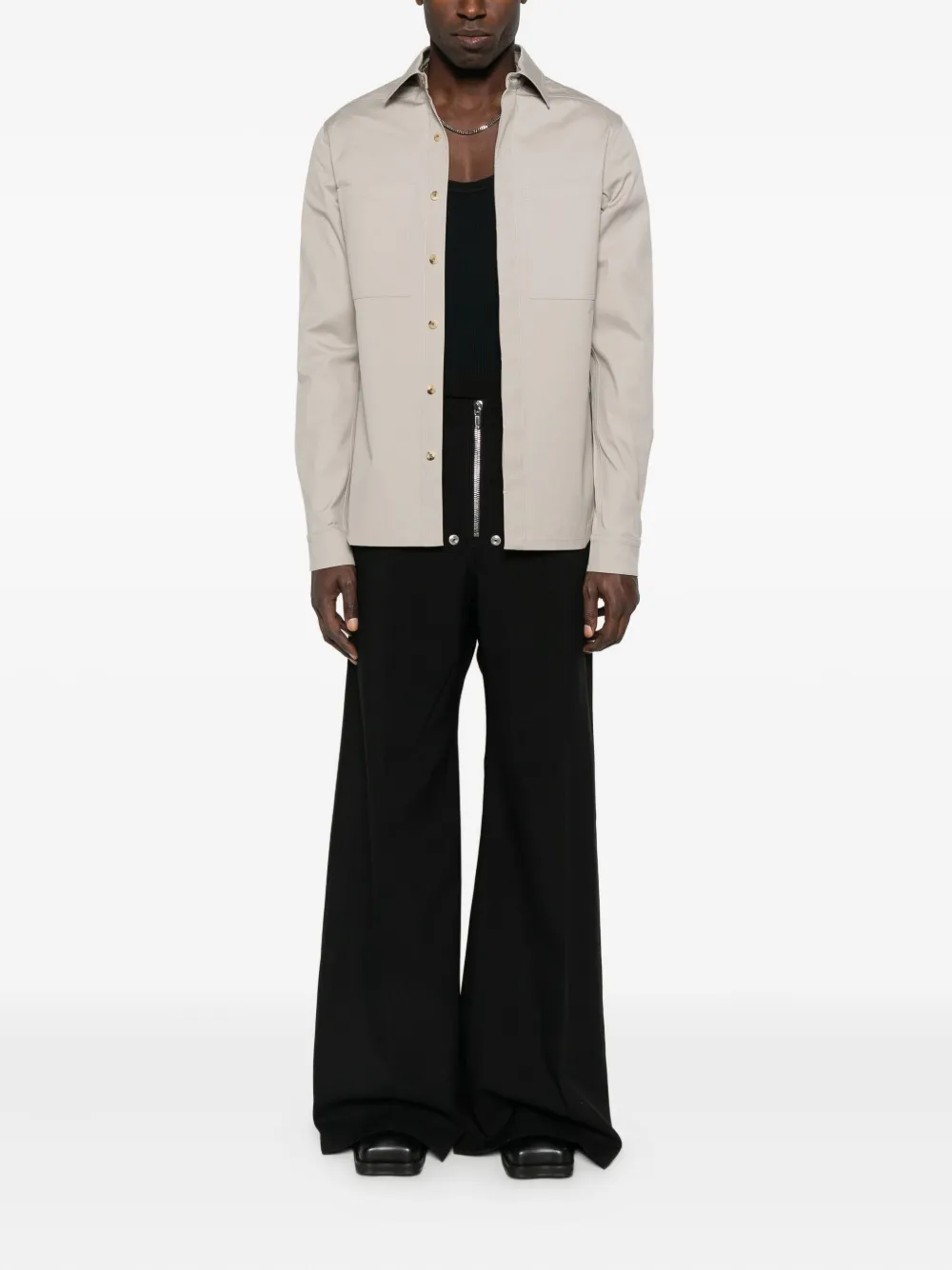 Rick Owens T-shirt met lange mouwen en zakken - Beige