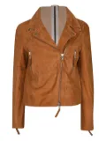 Sword zip-fastening suede jacket - Brown