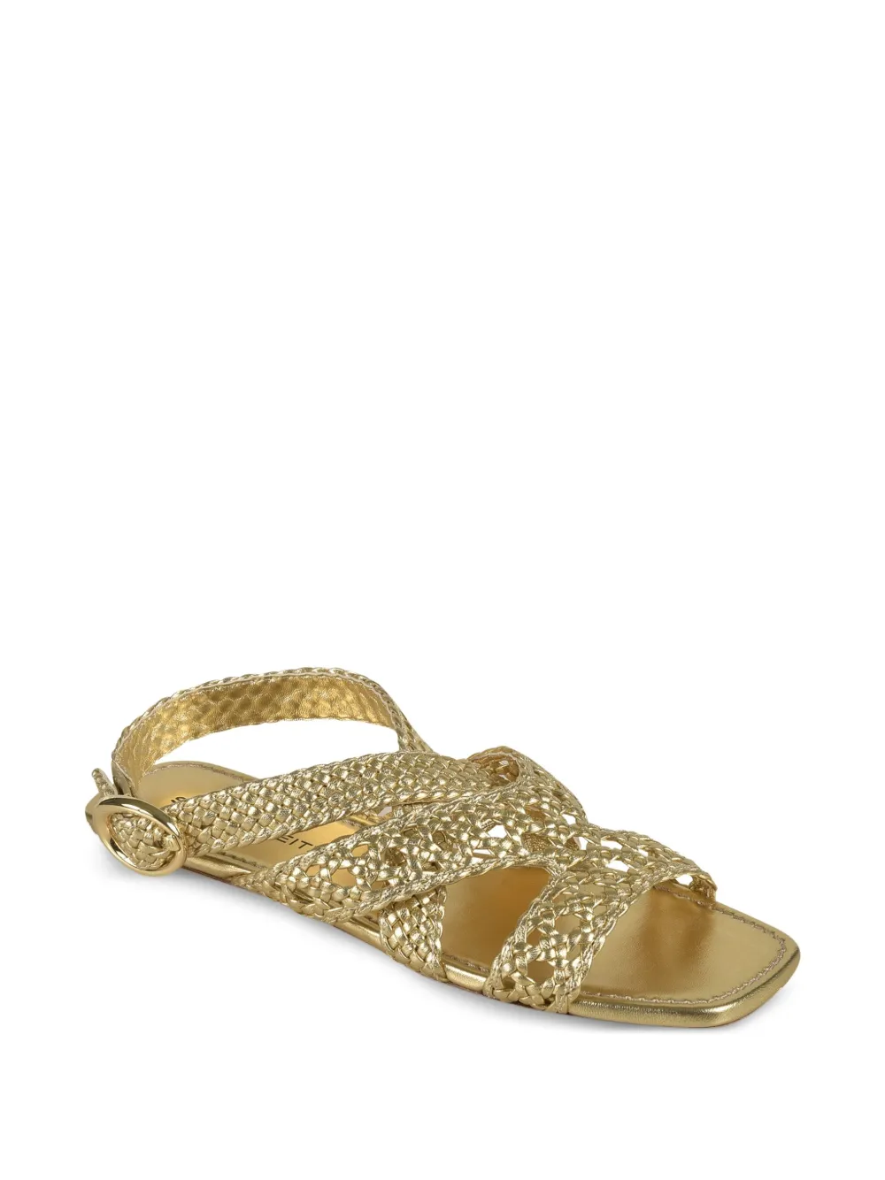 Stuart Weitzman woven leather sandals Gold