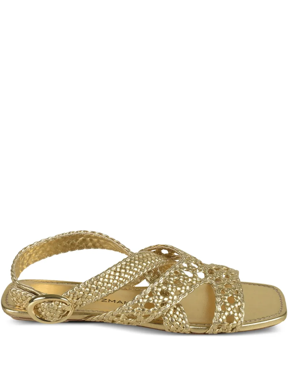 Stuart Weitzman woven leather sandals Gold