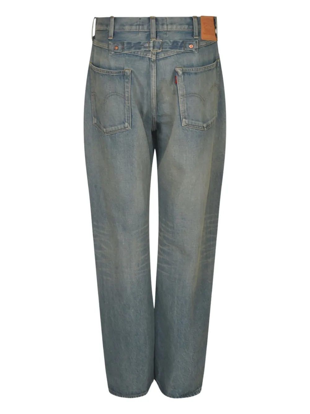 Junya Watanabe Jeans met logopatch en vervaagd effect - Blauw