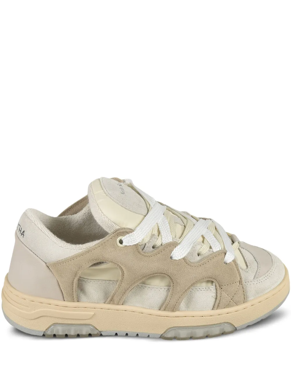 SANTHA cut-out lace-up sneakers Light and natural