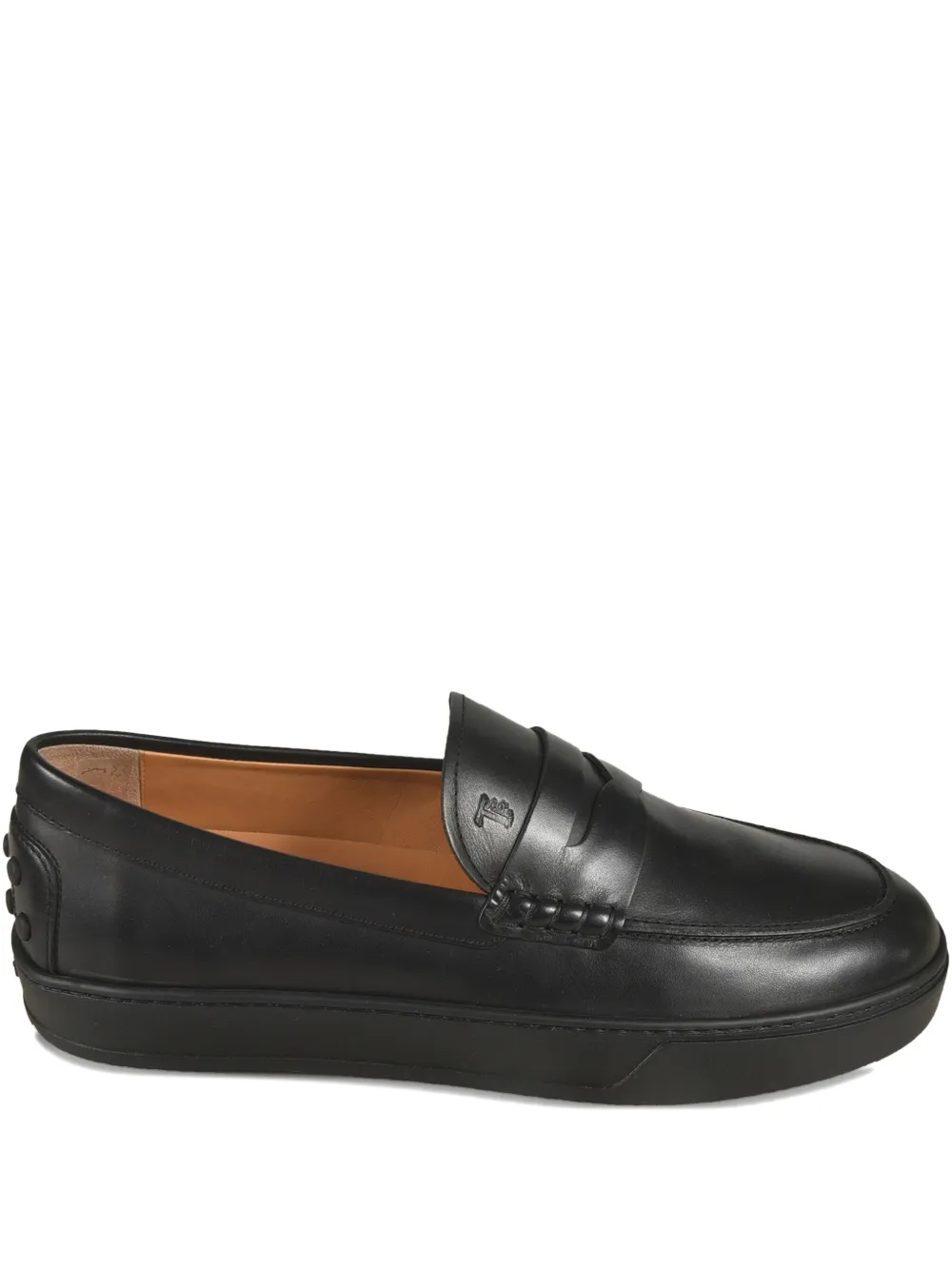 Tod's leather loafers Black