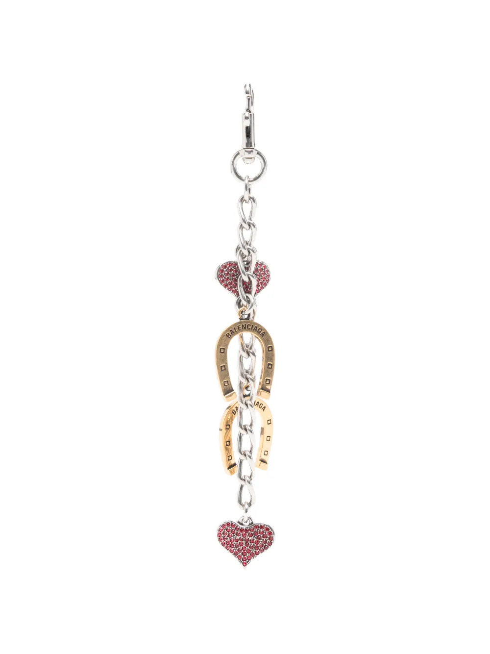 Balenciaga horseshoe heart keyring - Argento