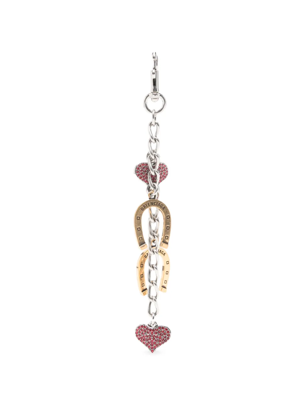 Balenciaga horseshoe heart keyring - Argento