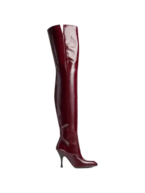 Khaite Colt Over-the-knee Heel Boots in Red