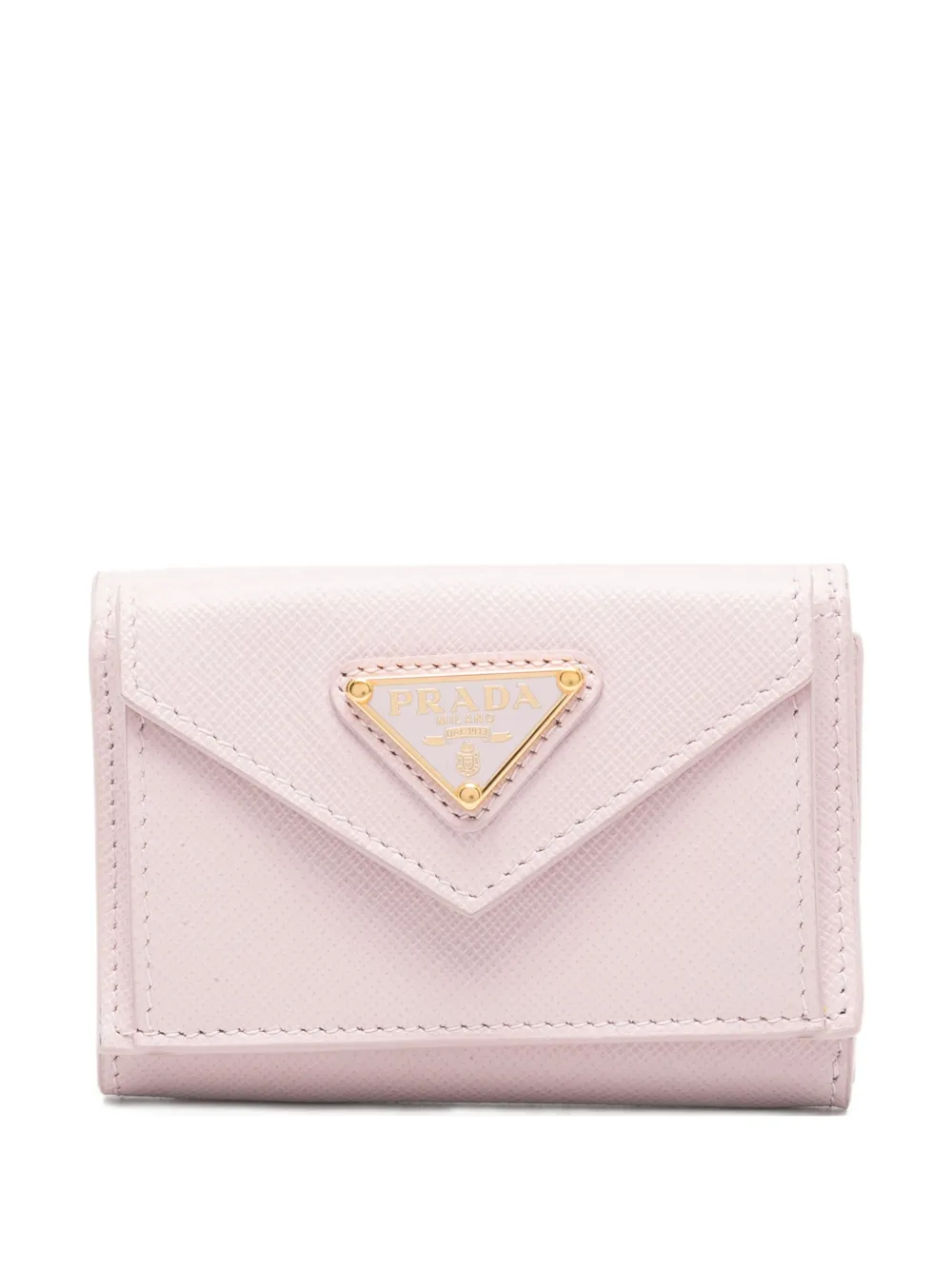 Prada triangle-logo leather wallet - ピンク Prada triangle-logo leather wallet - ピンク