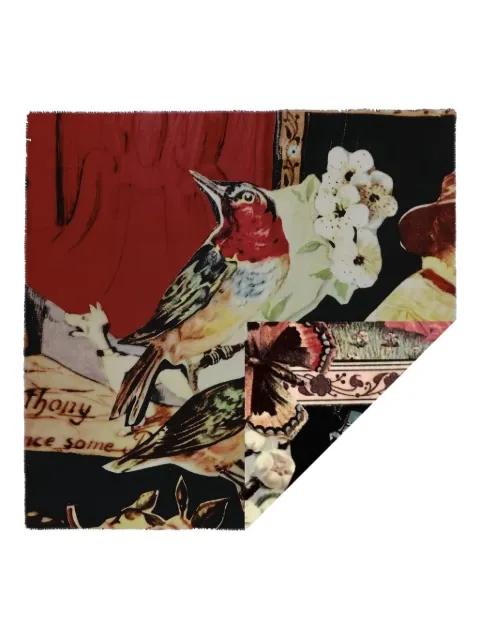 TALKING WALLS patchwork-print scarf