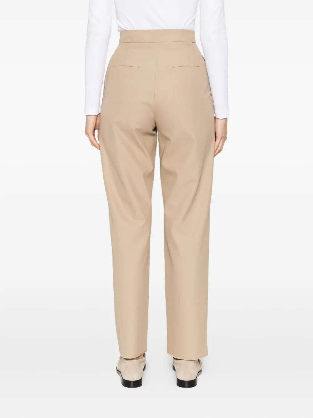 Max Mara Dede plooibroek met gerafelde afwerking Beige