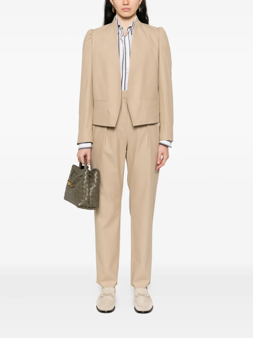 Max Mara Dede plooibroek met gerafelde afwerking Beige
