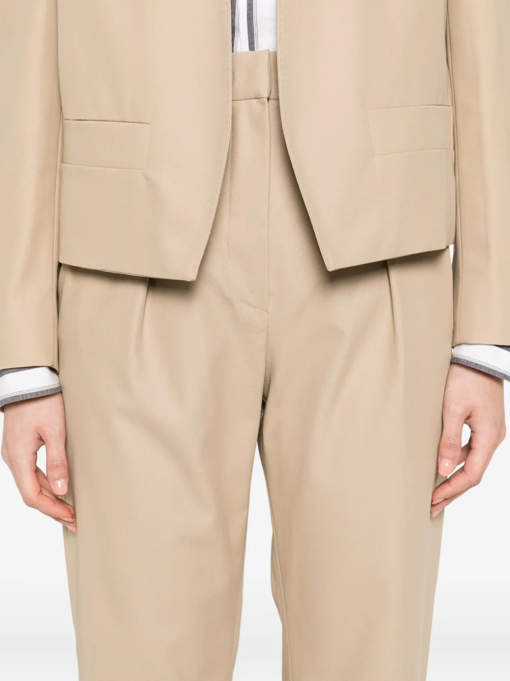 Max Mara Dede plooibroek met gerafelde afwerking Beige