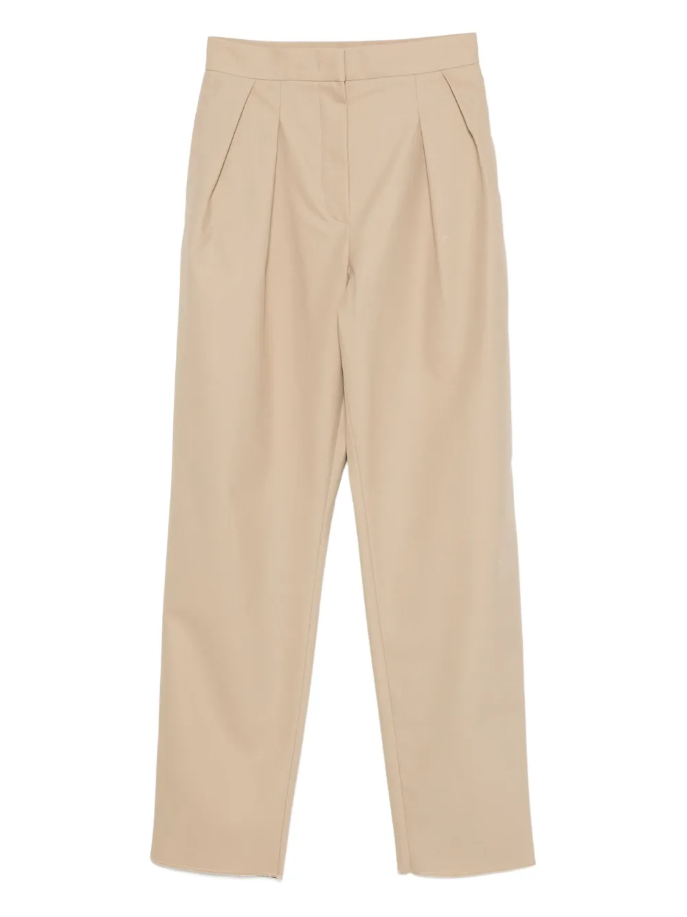 Max Mara Dede plooibroek met gerafelde afwerking Beige