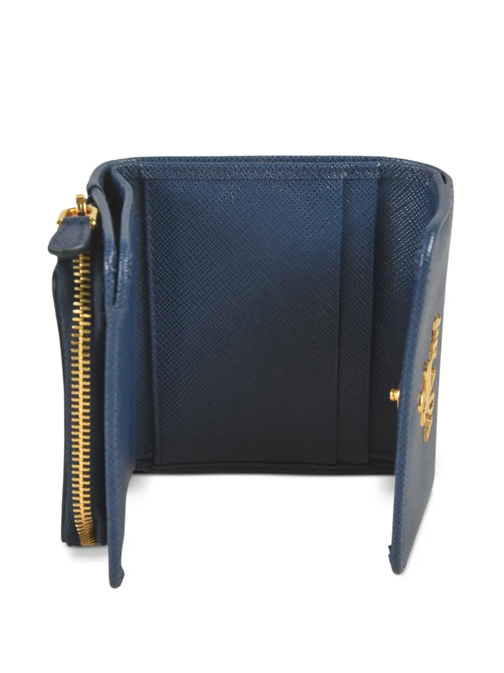 Prada Portemonnee met logoplakkaat Blauw