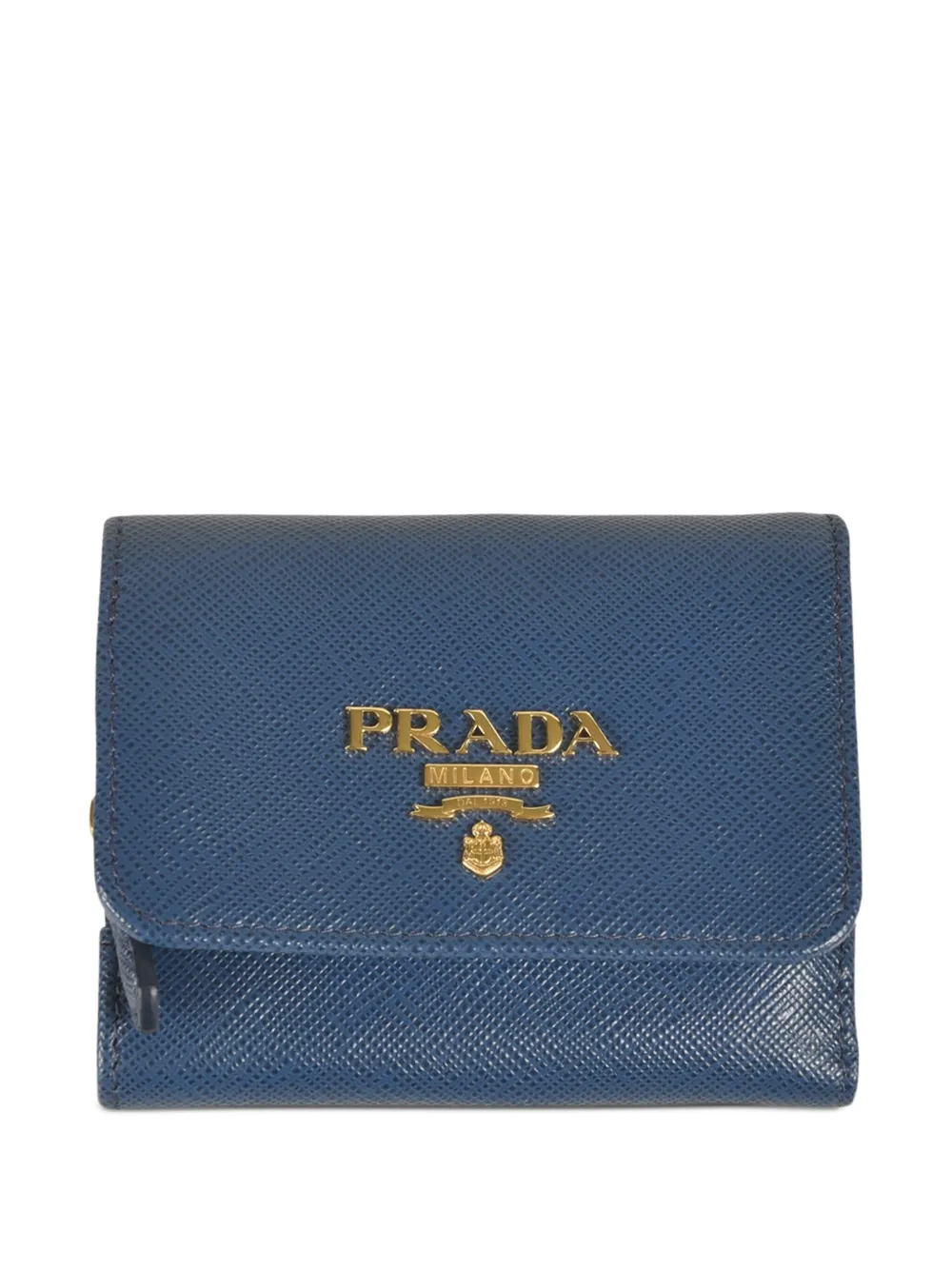 Prada Portemonnee met logoplakkaat Blauw